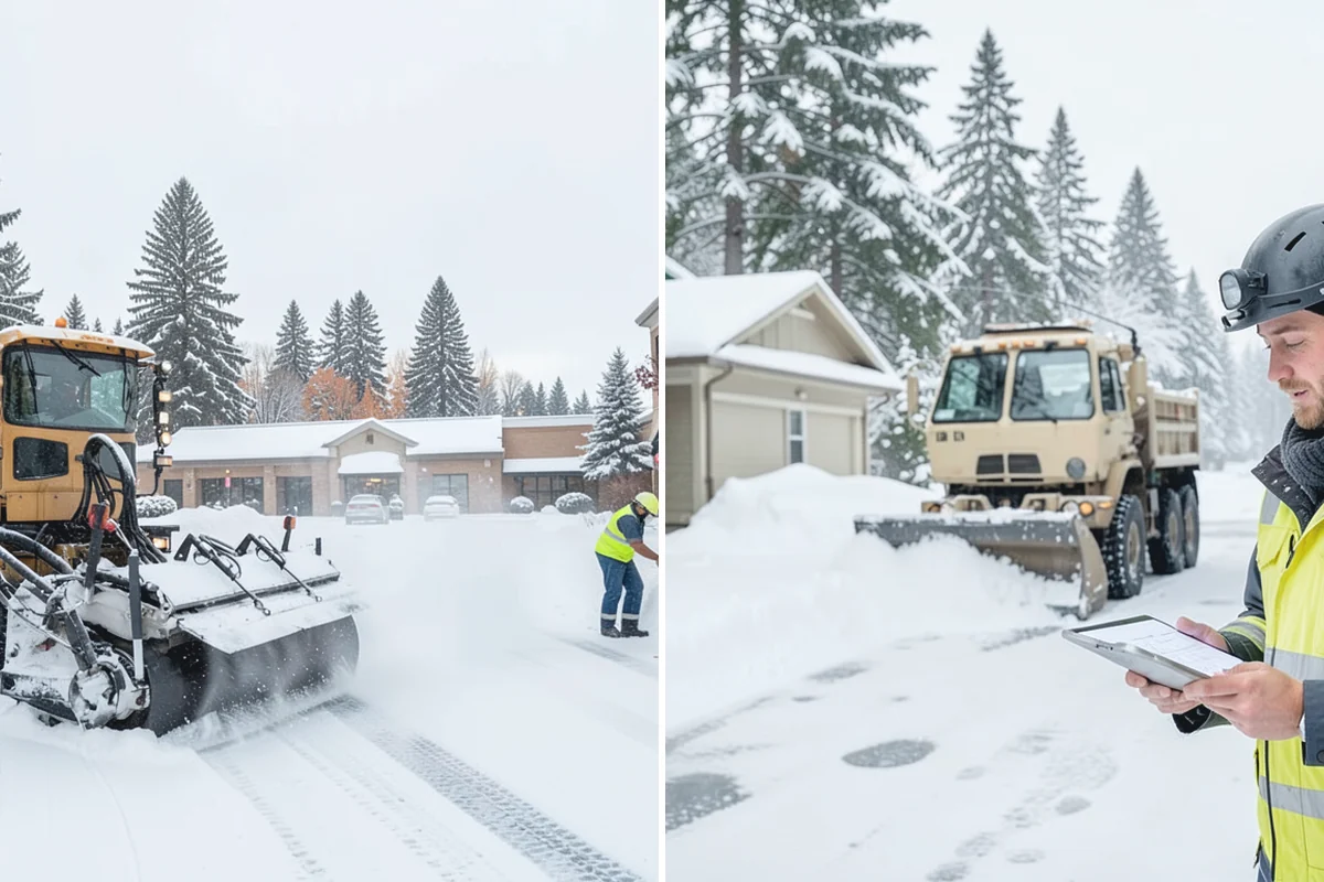 Commercial Snow Removal in Darrington, Snohomish County, WA - Walk the site and map priority zones, obstacles, and snow storage areas