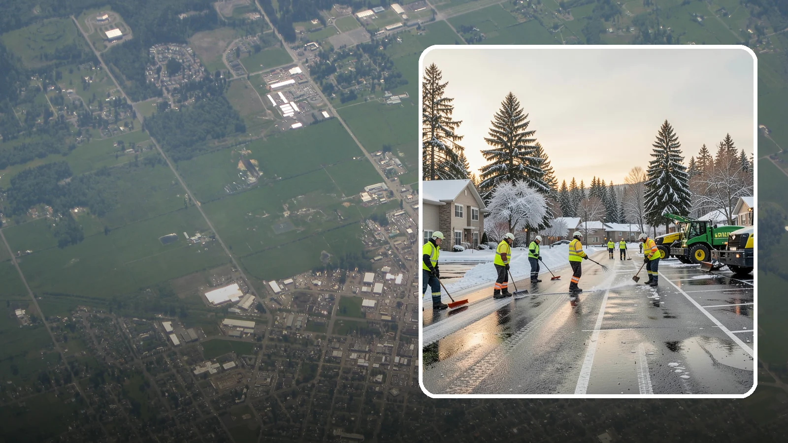 Commercial Snow Removal in Enumclaw, King County, WA - When a Puget Sound cold snap drops wet snow across your commercial property, our crews keep parking areas, walkways, and access...