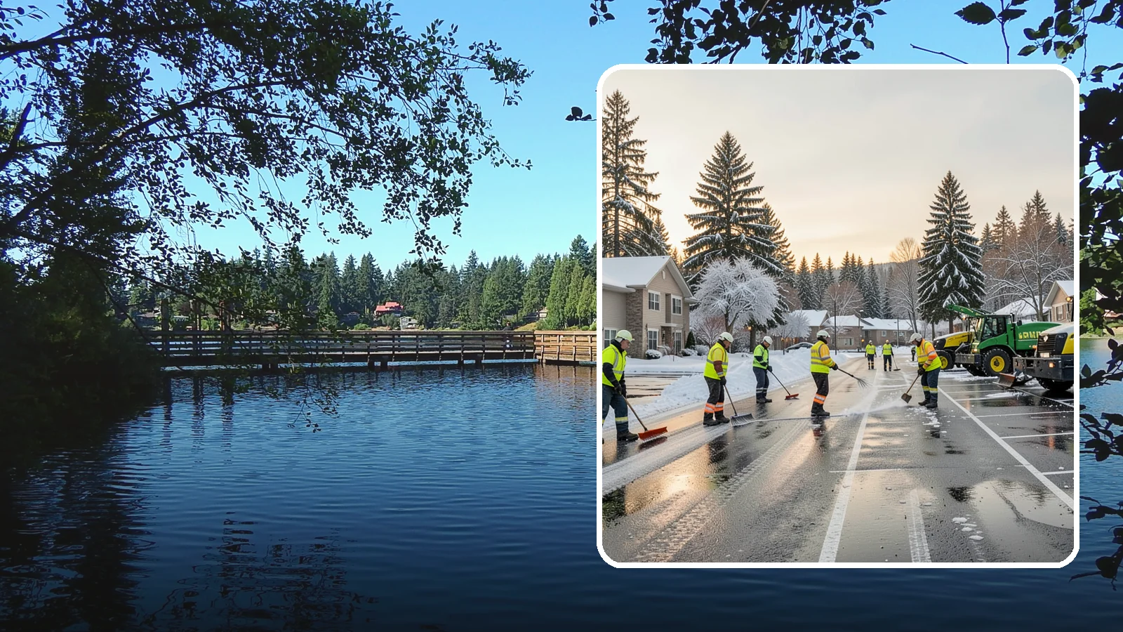 Commercial Snow Removal in Federal Way, King County, WA - When a Puget Sound cold snap drops wet snow across your commercial property, our crews keep parking areas, walkways, and access...