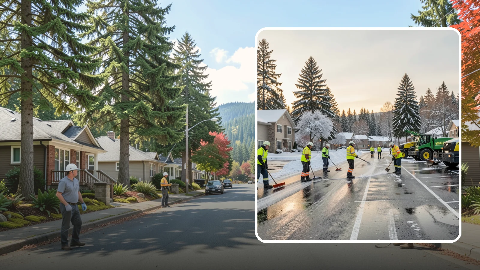 Commercial Snow Removal in Hunts Point, King County, WA - When a Puget Sound cold snap drops wet snow across your commercial property, our crews keep parking areas, walkways, and access...