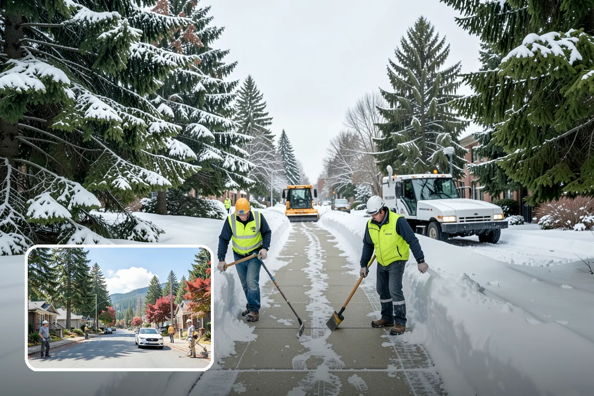 Commercial Snow Removal in Hunts Point, King County, WA - Priority plowing that keeps customers and staff arriving on schedule