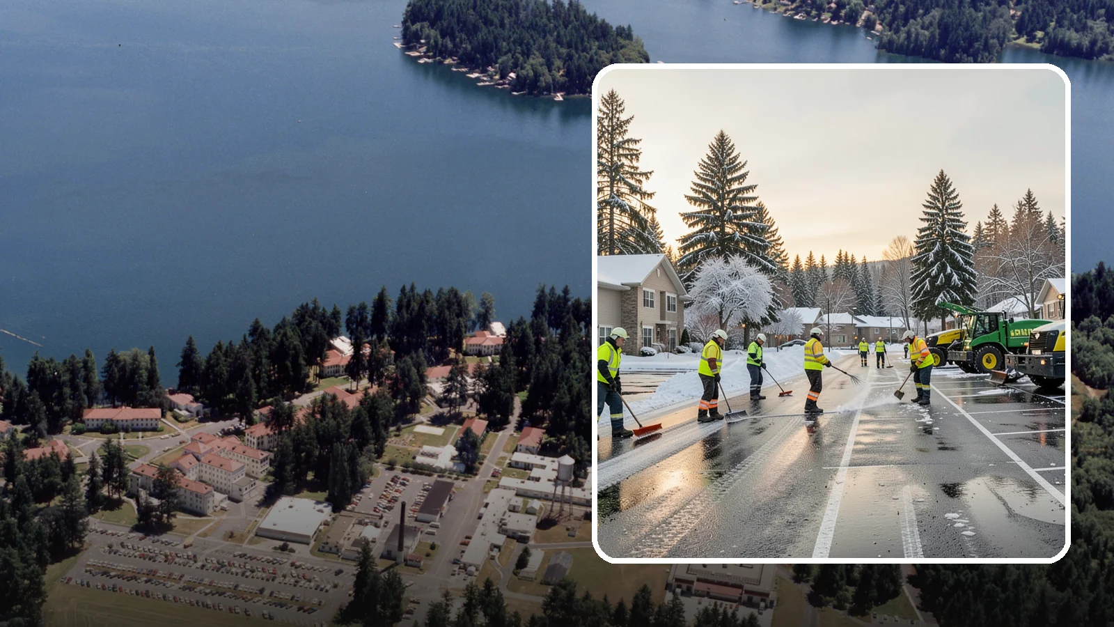 Commercial Snow Removal in Lakewood, Pierce County, WA - When a Puget Sound cold snap drops wet snow across your commercial property, our crews keep parking areas, walkways, and access...