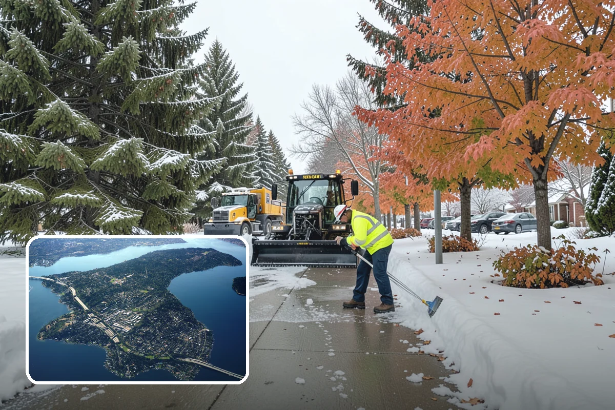 Commercial Snow Removal in Mercer Island, King County, WA - Priority plowing that keeps customers and staff arriving on schedule
