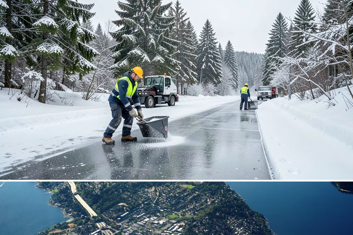Commercial Snow Removal in Mercer Island, King County, WA - Western Washington's snow risk runs from late November through February, with the sharpest danger during Fraser outflow events...