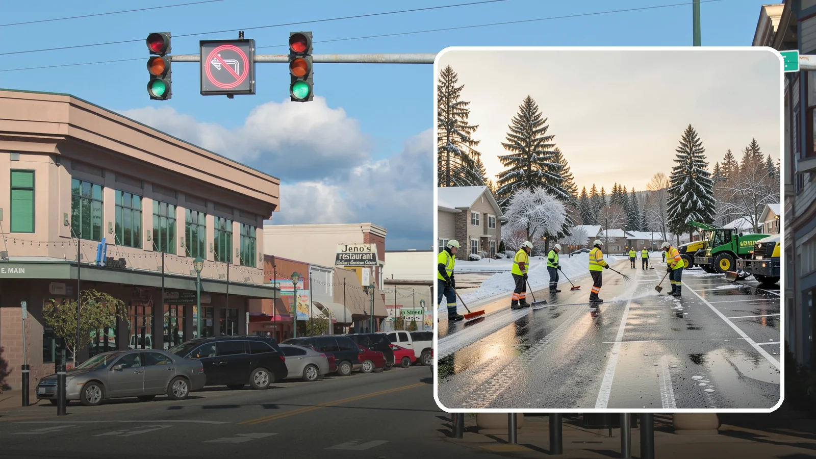 Commercial Snow Removal in Monroe, Snohomish County, WA - When a Puget Sound cold snap drops wet snow across your commercial property, our crews keep parking areas, walkways, and access...
