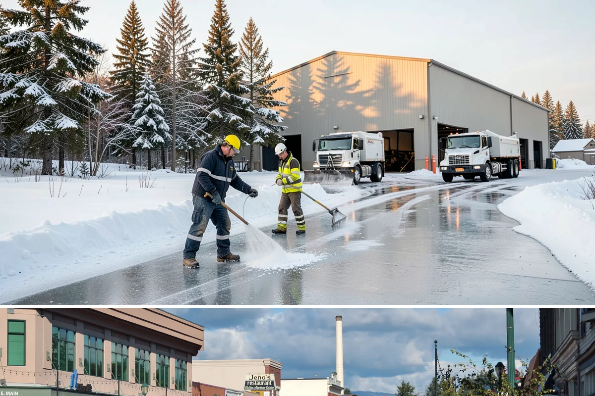 Commercial Snow Removal in Monroe, Snohomish County, WA - Western Washington's snow risk runs from late November through February, with the sharpest danger during Fraser outflow events...