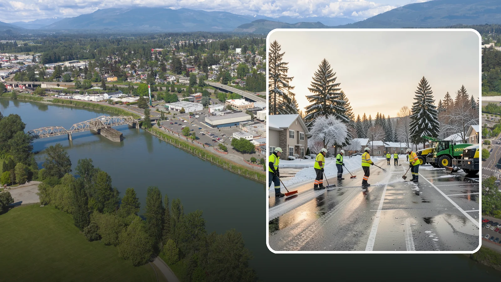 Commercial Snow Removal in Mount Vernon, Skagit County, WA - When a Puget Sound cold snap drops wet snow across your commercial property, our crews keep parking areas, walkways, and access...