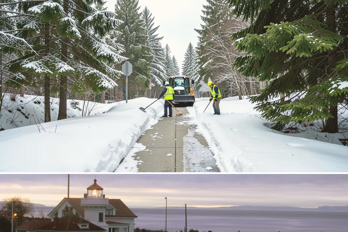 Commercial Snow Removal in Mukilteo, Snohomish County, WA - Western Washington's snow risk runs from late November through February, with the sharpest danger during Fraser outflow events...