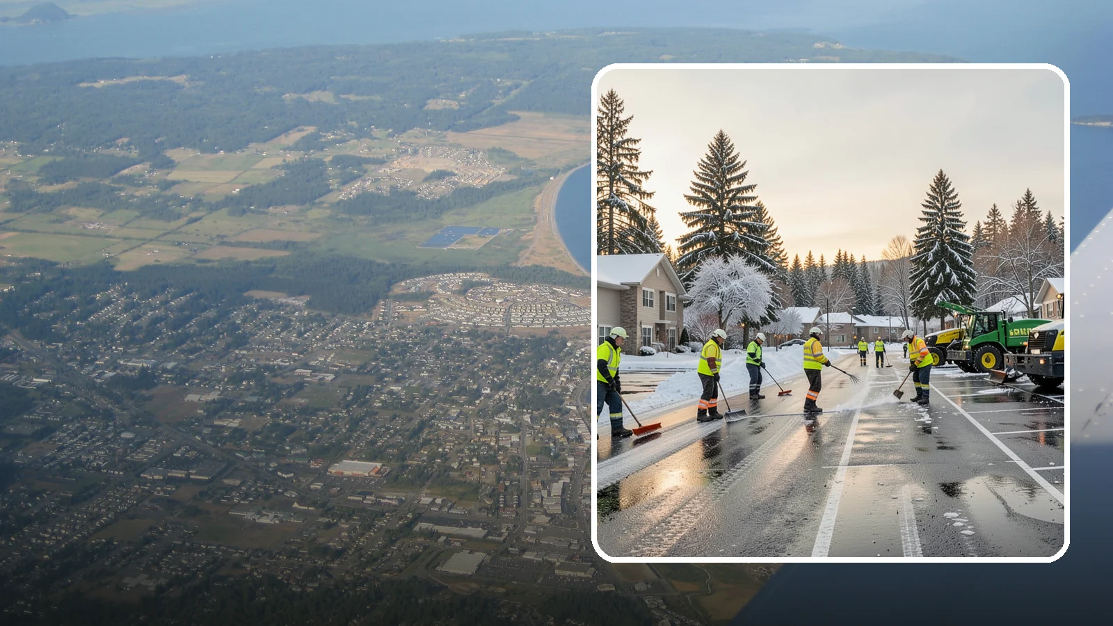 Commercial Snow Removal in Oak Harbor, Island County, WA - When a Puget Sound cold snap drops wet snow across your commercial property, our crews keep parking areas, walkways, and access...