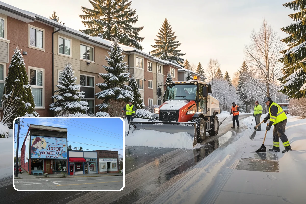 Commercial Snow Removal in Ruston, Pierce County, WA - Priority plowing that keeps customers and staff arriving on schedule