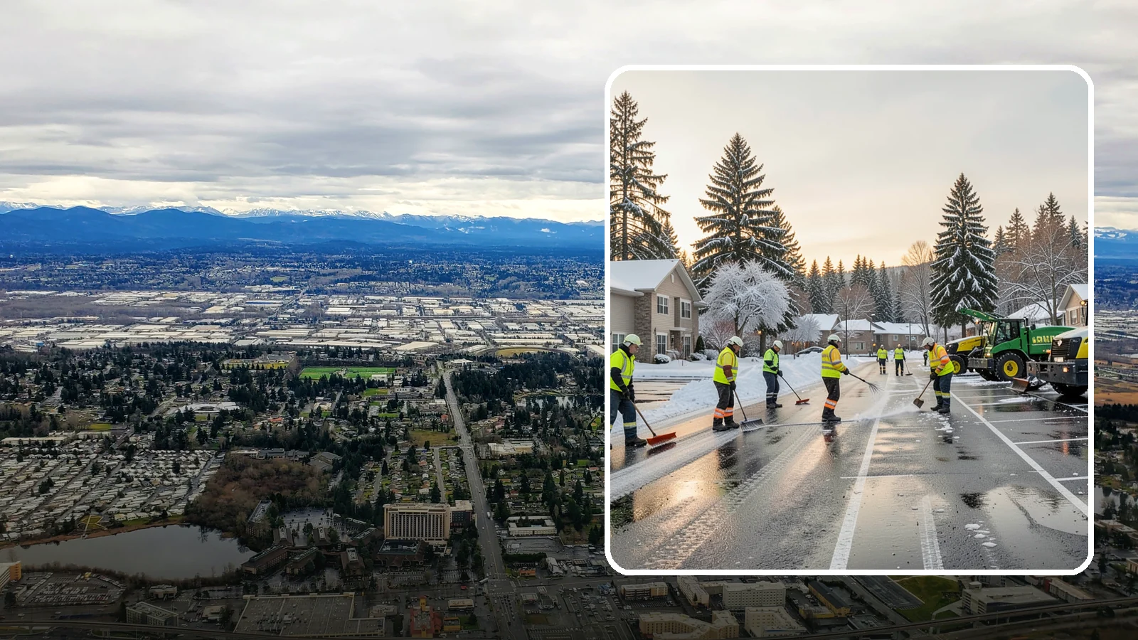 Commercial Snow Removal in SeaTac, King County, WA - When a Puget Sound cold snap drops wet snow across your commercial property, our crews keep parking areas, walkways, and access...