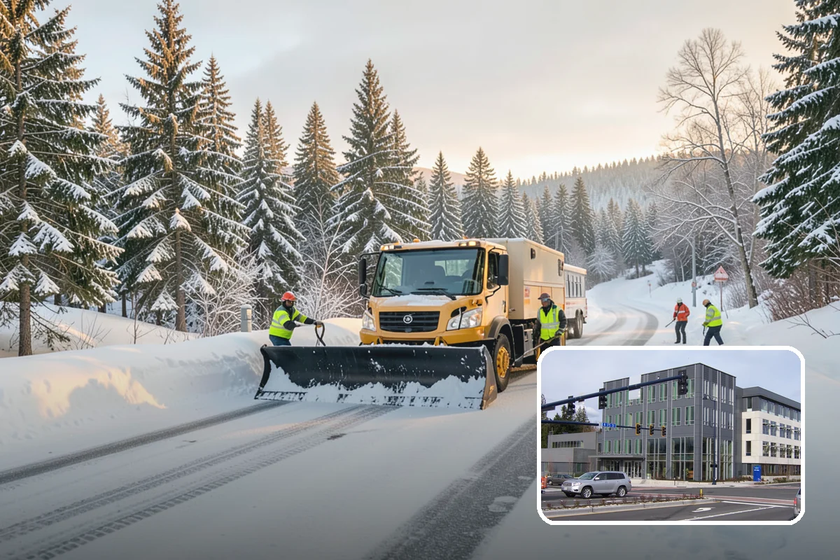 Commercial Snow Removal in Shoreline, King County, WA - Priority plowing that keeps customers and staff arriving on schedule