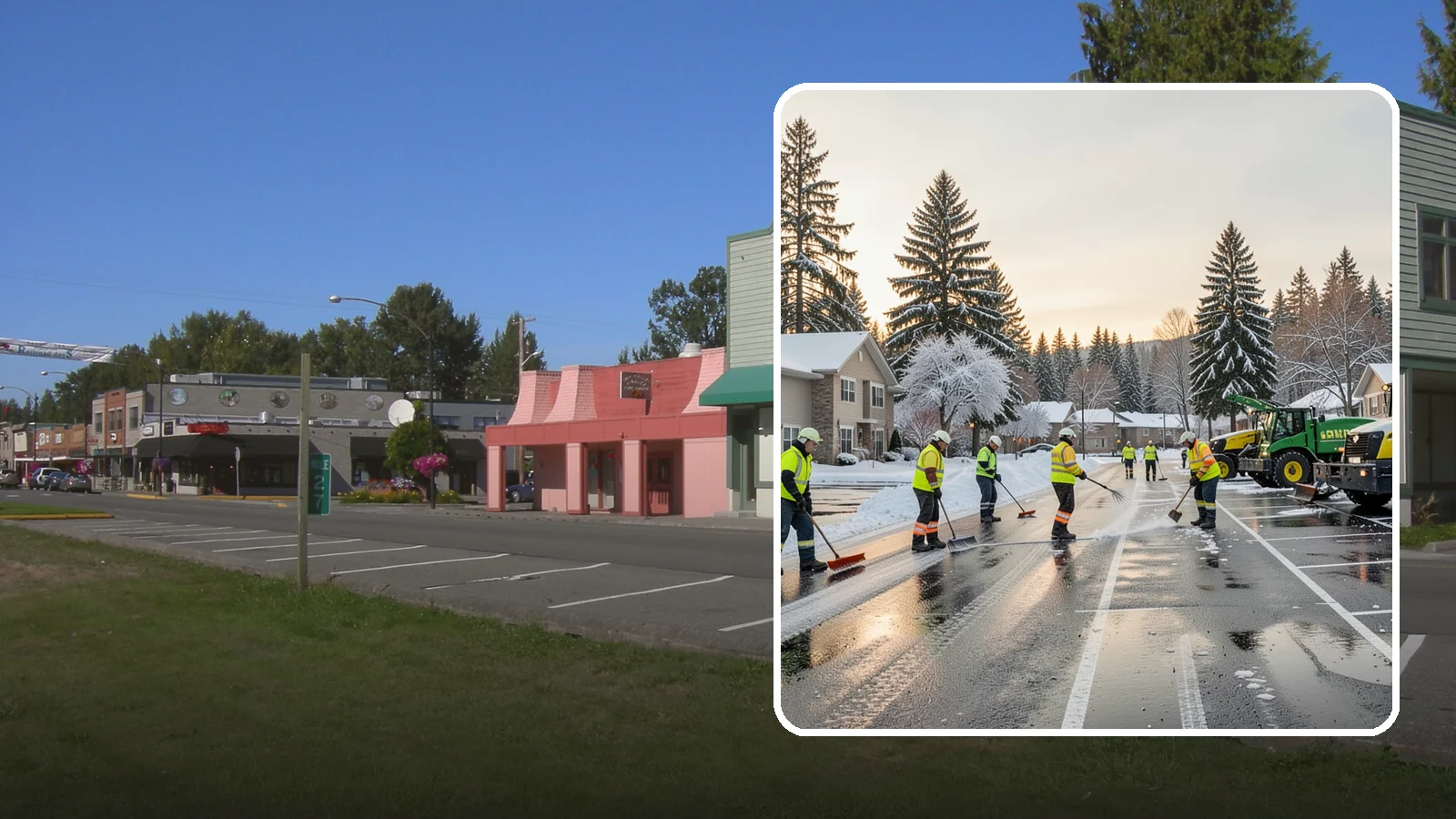 Commercial Snow Removal in Snoqualmie, King County, WA - When a Puget Sound cold snap drops wet snow across your commercial property, our crews keep parking areas, walkways, and access...