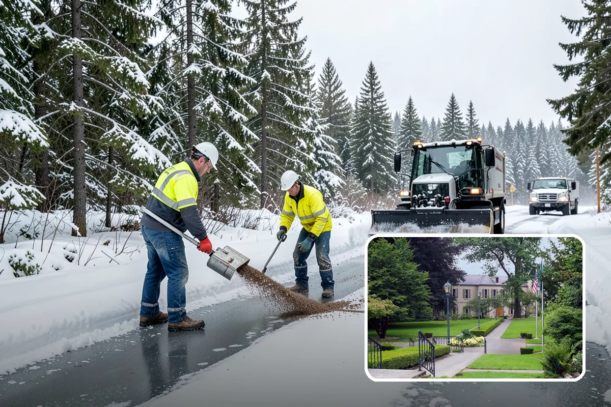 Commercial Snow Removal in Woodinville, King County, WA - Priority plowing that keeps customers and staff arriving on schedule