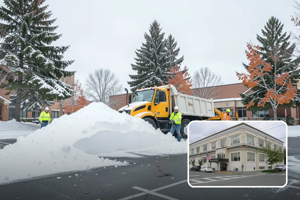 Commercial Stair Clearing in Anacortes, Skagit County, WA - Hand-cleared treads and landings on every run