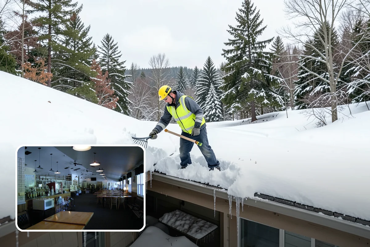 Commercial Stair Clearing in Black Diamond, King County, WA - Hand-cleared treads and landings on every run