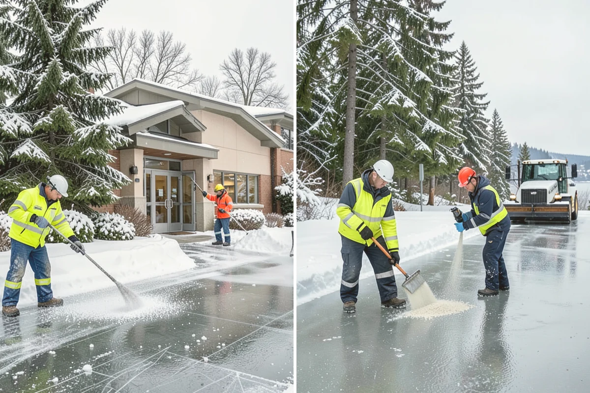 Commercial Stair Clearing in Bothell, King County, WA - Identify every exterior staircase and landing on site