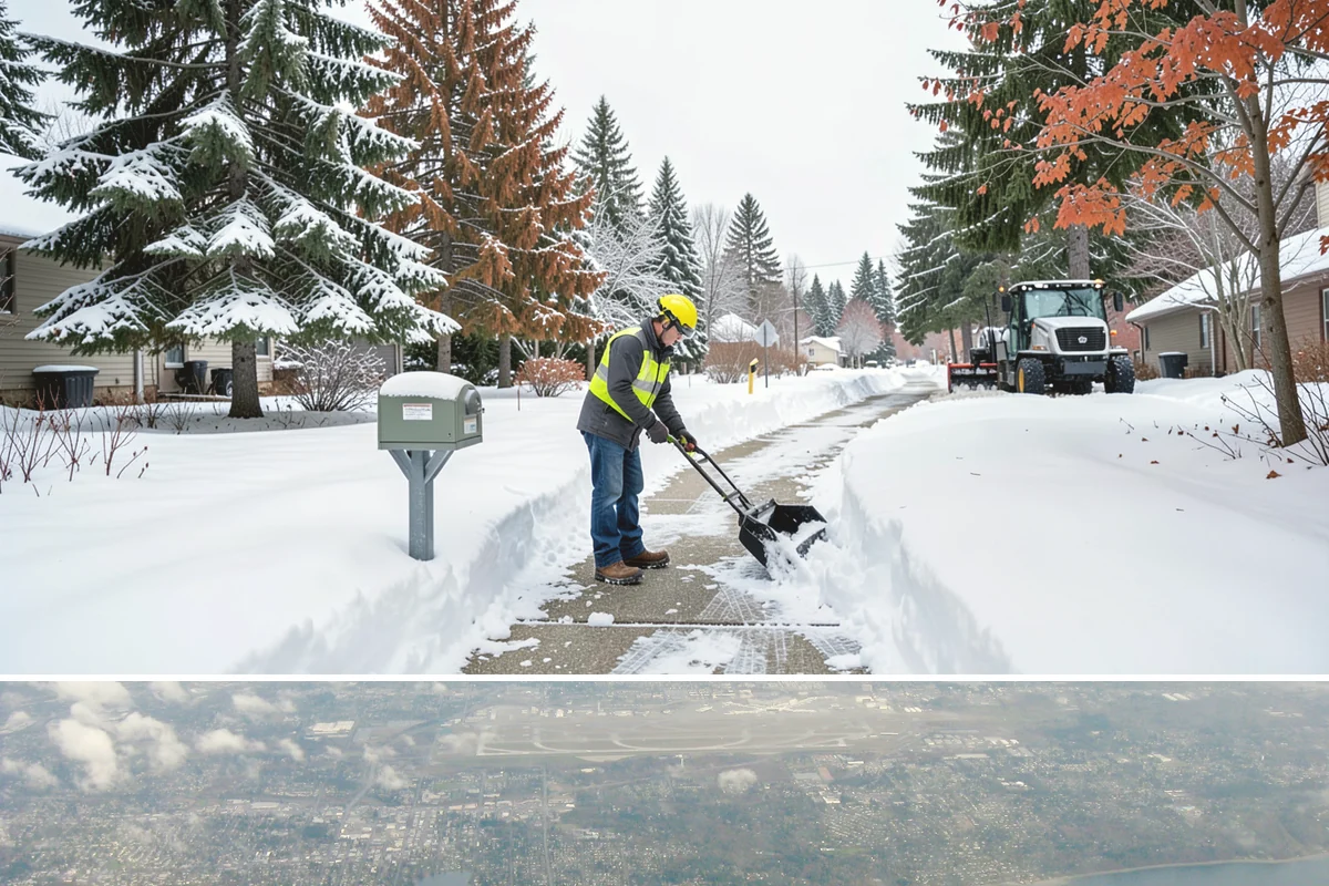 Commercial Stair Clearing in Burien, King County, WA - Exterior stairs require the most vigilant treatment during January freeze-thaw cycles when thin glaze forms and reforms overnight.