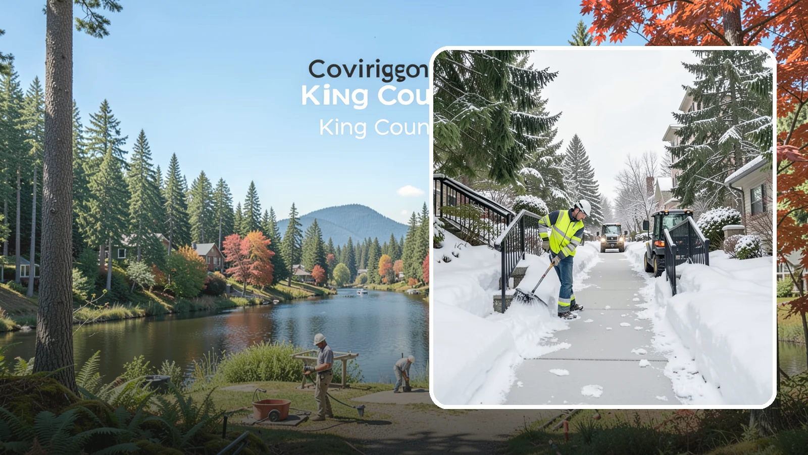 Commercial Stair Clearing in Covington, King County, WA - Keep exterior stairs and landings on your commercial property safe and slip-free through Western Washington ice events.