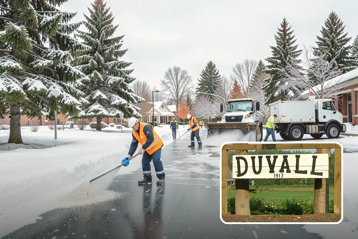 Commercial Stair Clearing in Duvall, King County, WA - Hand-cleared treads and landings on every run