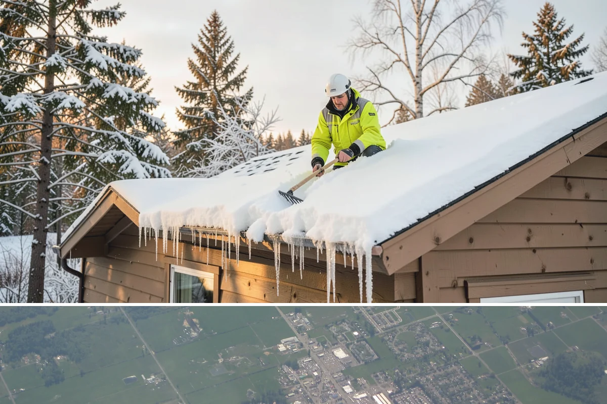Commercial Stair Clearing in Enumclaw, King County, WA - Exterior stairs require the most vigilant treatment during January freeze-thaw cycles when thin glaze forms and reforms overnight.