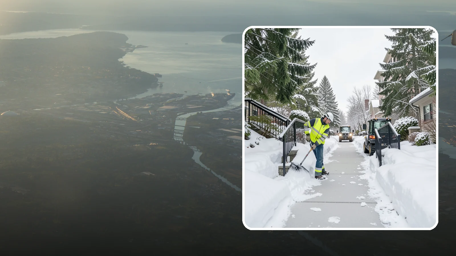 Commercial Stair Clearing in Fife, Pierce County, WA - Keep exterior stairs and landings on your commercial property safe and slip-free through Western Washington ice events.