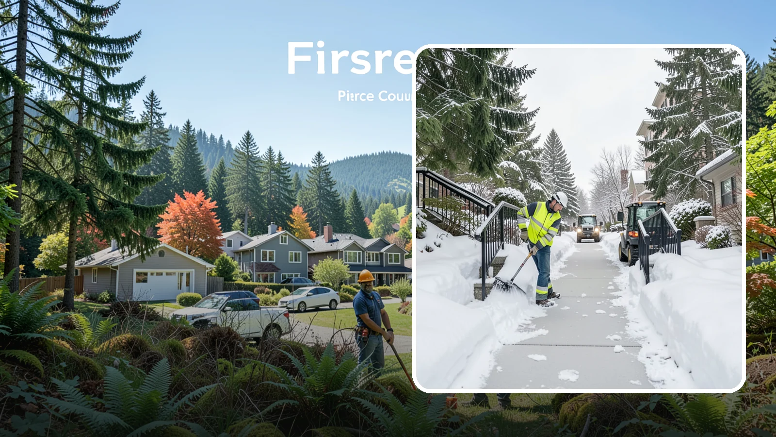 Commercial Stair Clearing in Fircrest, Pierce County, WA - Keep exterior stairs and landings on your commercial property safe and slip-free through Western Washington ice events.