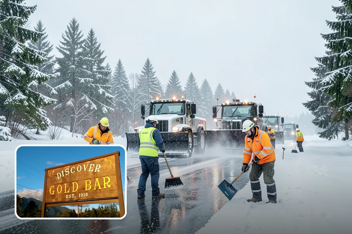 Commercial Stair Clearing in Gold Bar, Snohomish County, WA - Hand-cleared treads and landings on every run