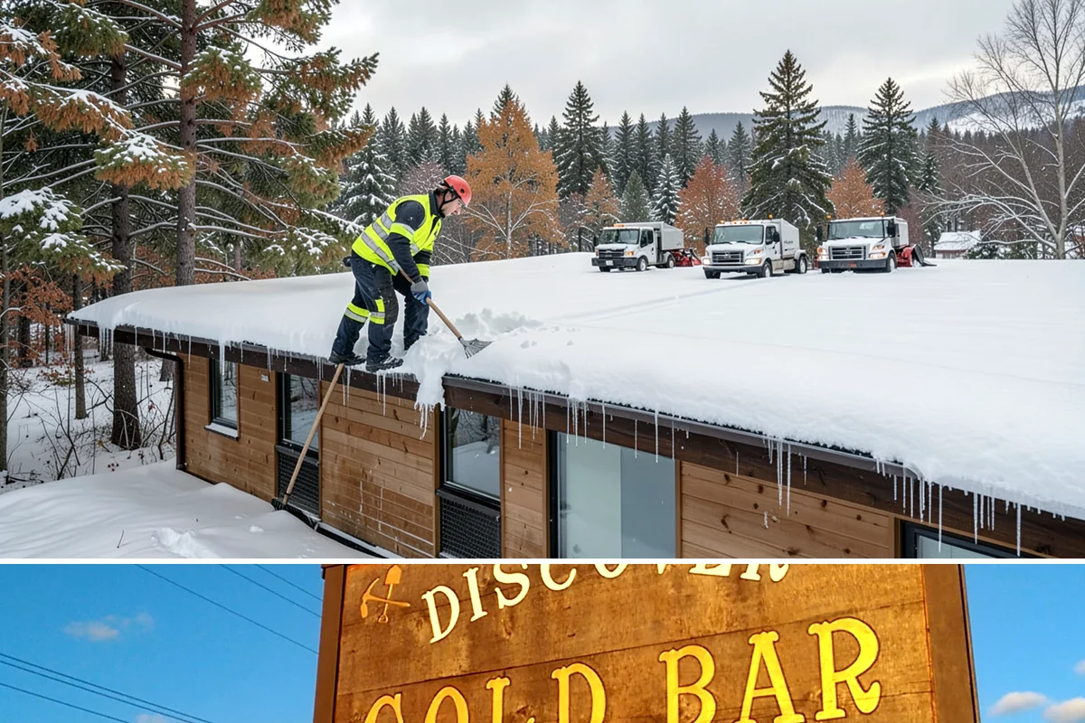 Commercial Stair Clearing in Gold Bar, Snohomish County, WA - Exterior stairs require the most vigilant treatment during January freeze-thaw cycles when thin glaze forms and reforms overnight.