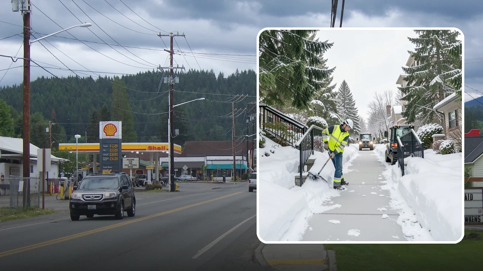 Commercial Stair Clearing in Granite Falls, Snohomish County, WA - Keep exterior stairs and landings on your commercial property safe and slip-free through Western Washington ice events.