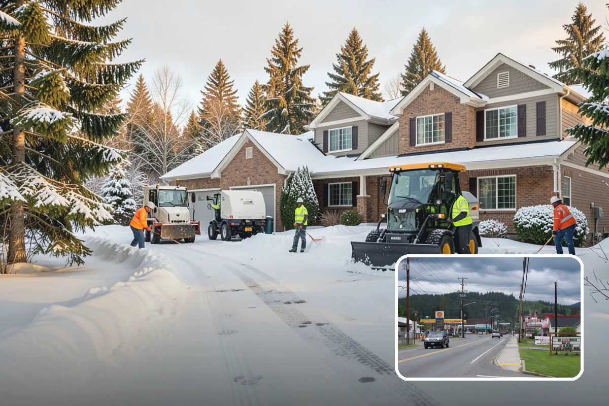 Commercial Stair Clearing in Granite Falls, Snohomish County, WA - Hand-cleared treads and landings on every run