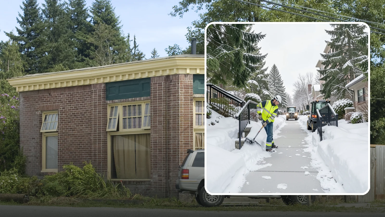 Commercial Stair Clearing in Hamilton, Skagit County, WA - Keep exterior stairs and landings on your commercial property safe and slip-free through Western Washington ice events.