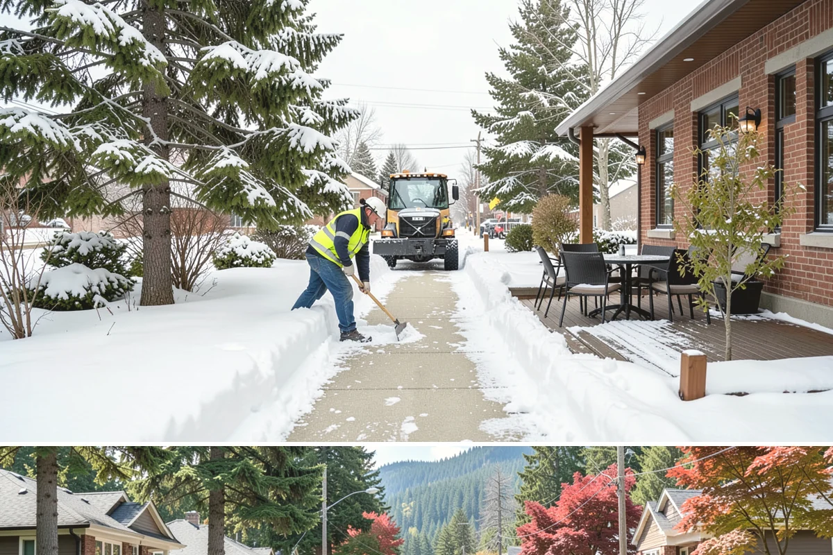 Commercial Stair Clearing in Hunts Point, King County, WA - Exterior stairs require the most vigilant treatment during January freeze-thaw cycles when thin glaze forms and reforms overnight.