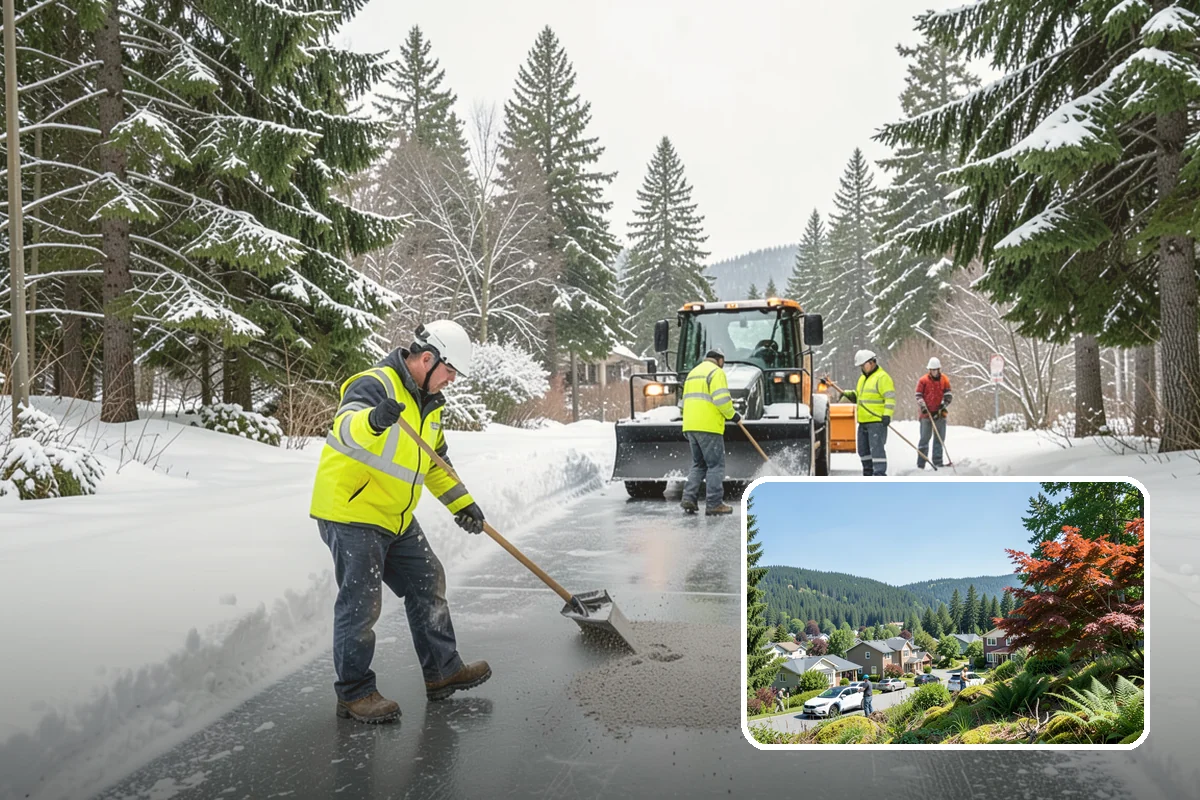 Commercial Stair Clearing in Index, Snohomish County, WA - Hand-cleared treads and landings on every run