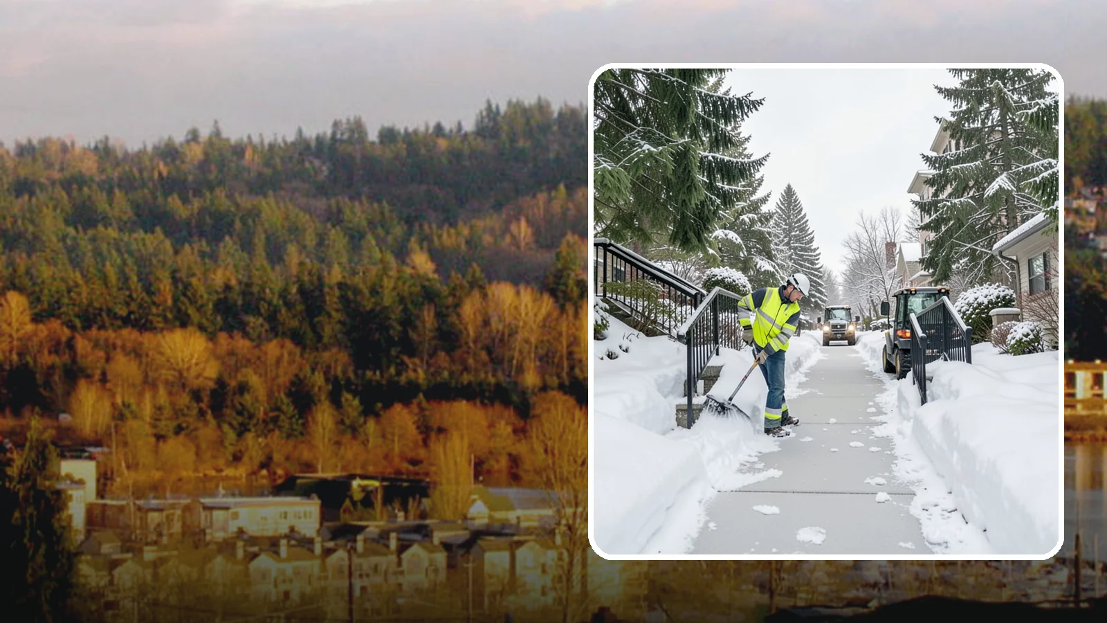 Commercial Stair Clearing in Kenmore, King County, WA - Keep exterior stairs and landings on your commercial property safe and slip-free through Western Washington ice events.