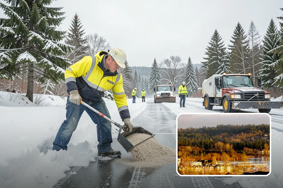 Commercial Stair Clearing in Kenmore, King County, WA - Hand-cleared treads and landings on every run