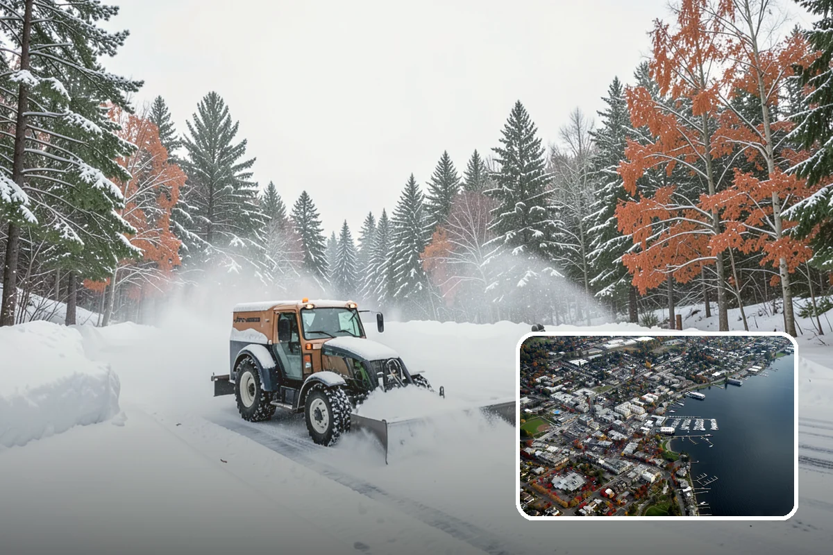 Commercial Stair Clearing in Kirkland, King County, WA - Hand-cleared treads and landings on every run