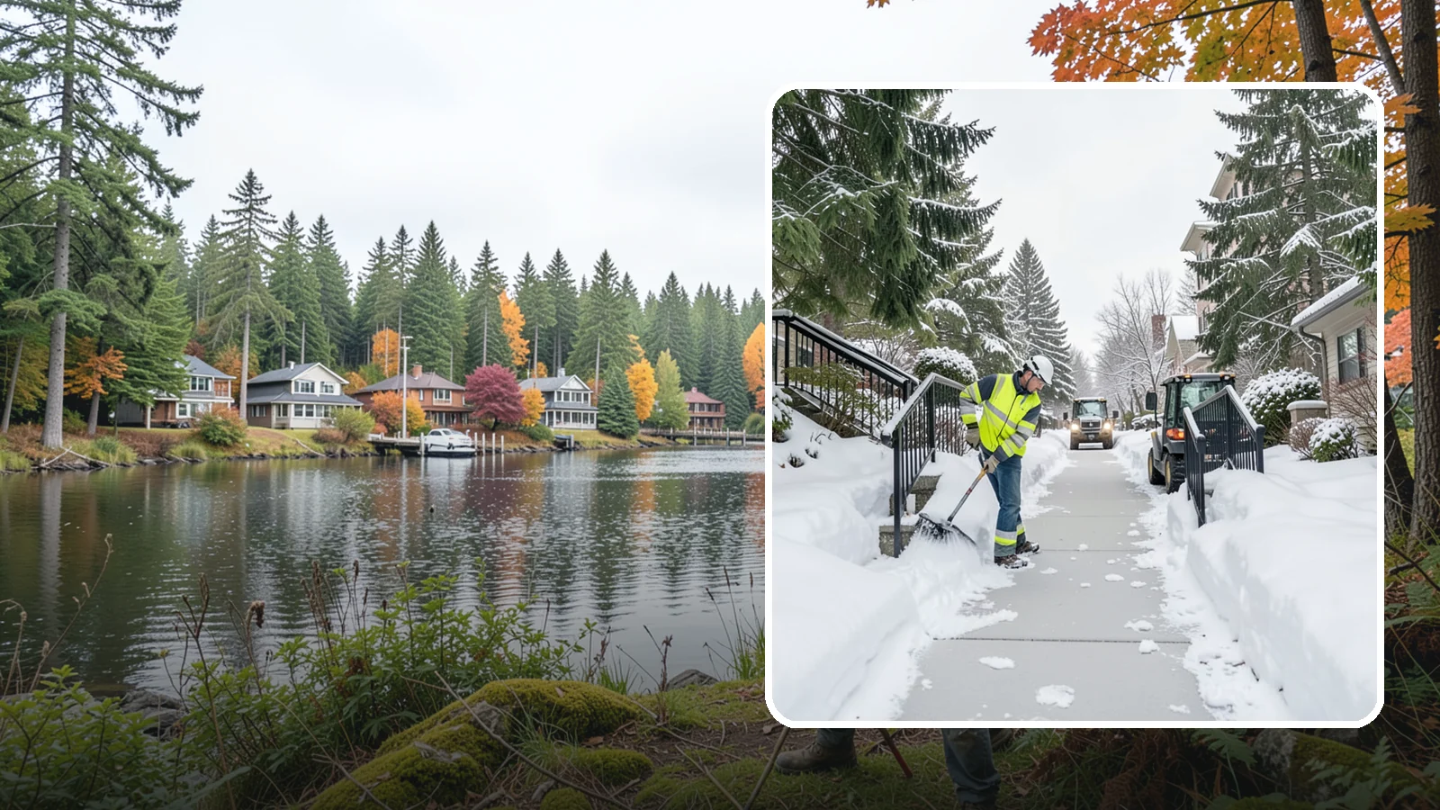 Commercial Stair Clearing in La Conner, Skagit County, WA - Keep exterior stairs and landings on your commercial property safe and slip-free through Western Washington ice events.