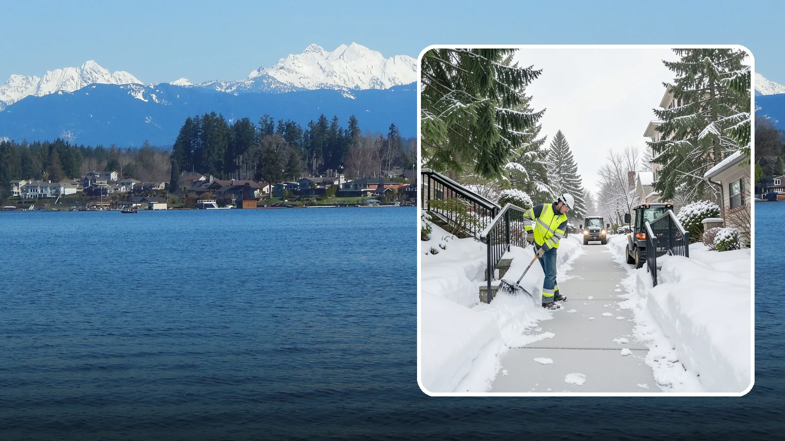 Commercial Stair Clearing in Lake Stevens, Snohomish County, WA - Keep exterior stairs and landings on your commercial property safe and slip-free through Western Washington ice events.