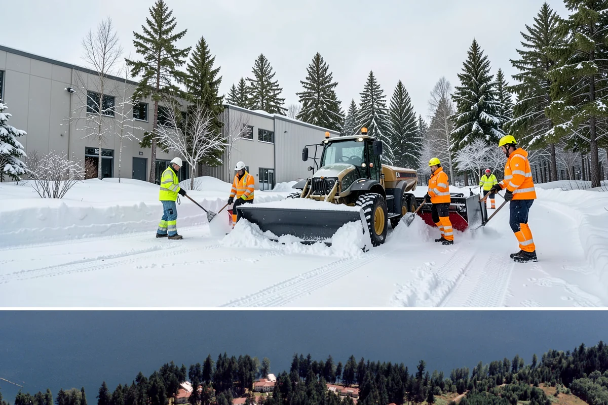 Commercial Stair Clearing in Lakewood, Pierce County, WA - Exterior stairs require the most vigilant treatment during January freeze-thaw cycles when thin glaze forms and reforms overnight.