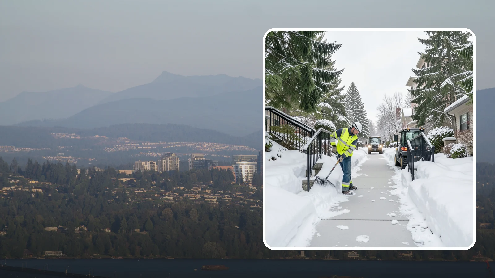 Commercial Stair Clearing in Medina, King County, WA - Keep exterior stairs and landings on your commercial property safe and slip-free through Western Washington ice events.