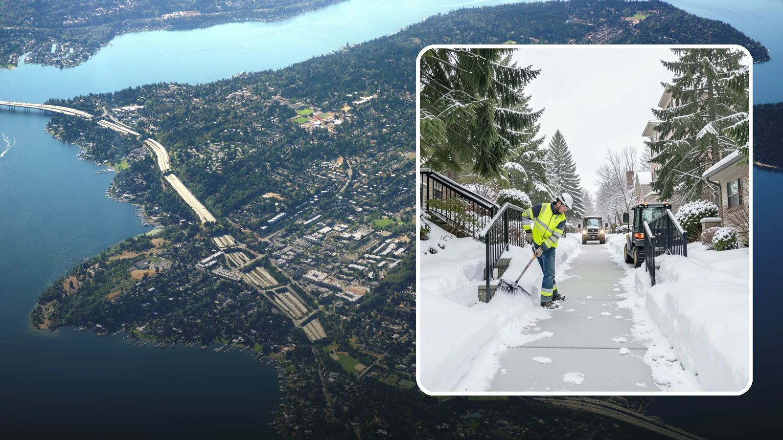 Commercial Stair Clearing in Mercer Island, King County, WA - Keep exterior stairs and landings on your commercial property safe and slip-free through Western Washington ice events.