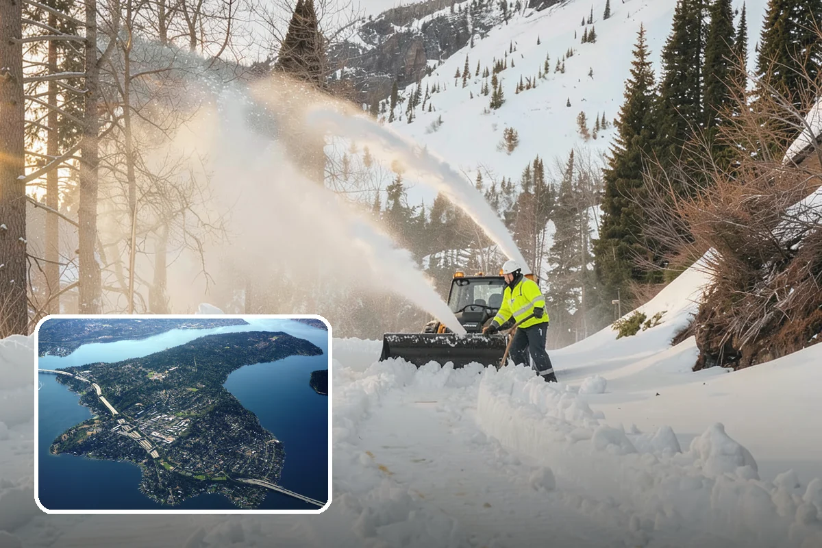 Commercial Stair Clearing in Mercer Island, King County, WA - Hand-cleared treads and landings on every run