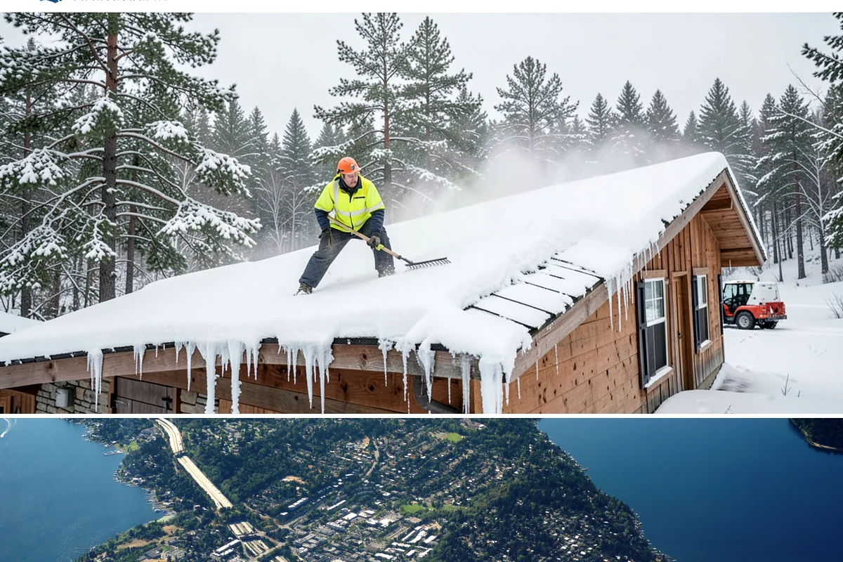 Commercial Stair Clearing in Mercer Island, King County, WA - Exterior stairs require the most vigilant treatment during January freeze-thaw cycles when thin glaze forms and reforms overnight.
