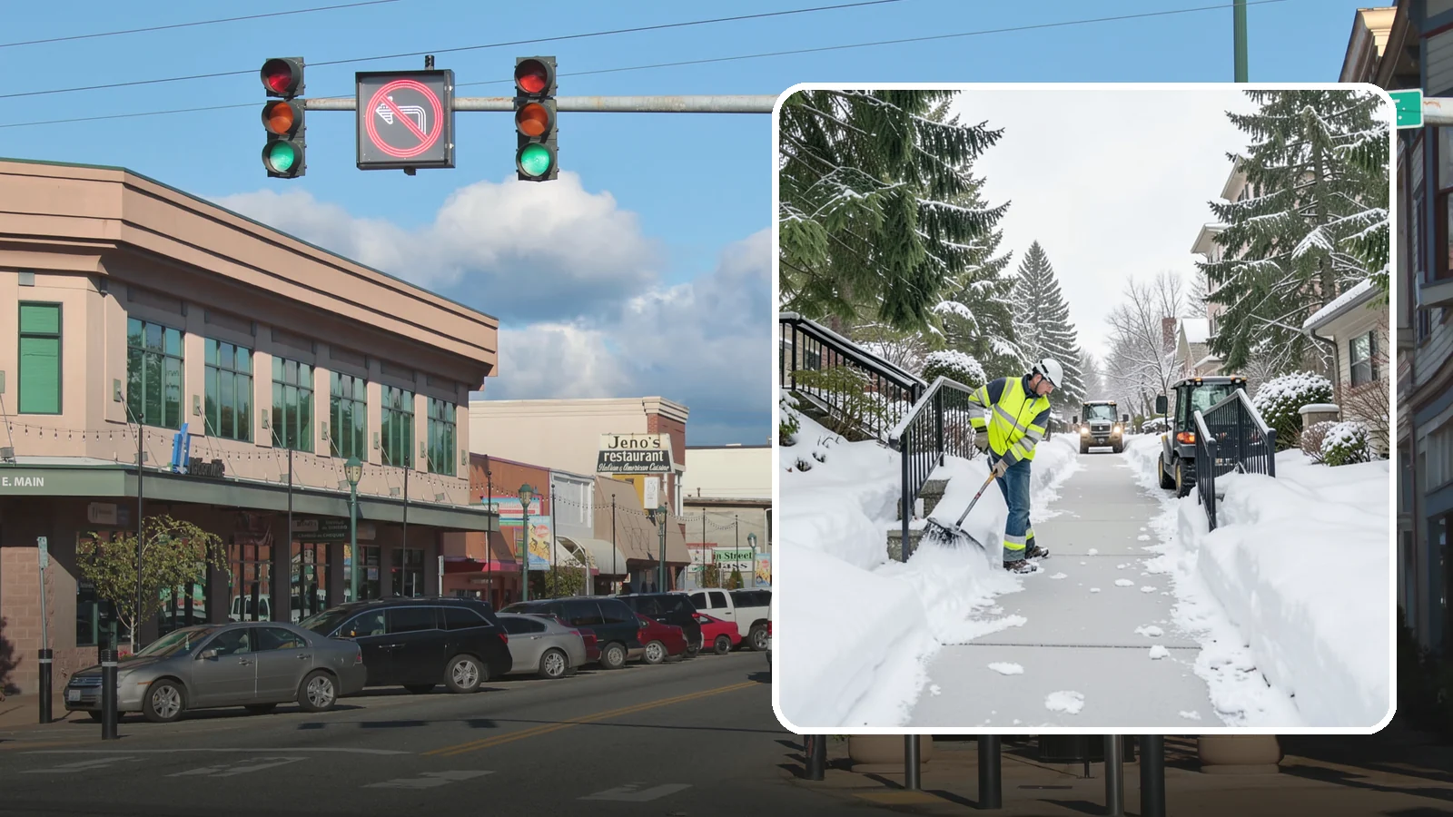 Commercial Stair Clearing in Monroe, Snohomish County, WA - Keep exterior stairs and landings on your commercial property safe and slip-free through Western Washington ice events.
