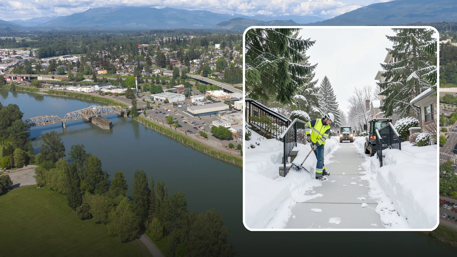 Commercial Stair Clearing in Mount Vernon, Skagit County, WA - Keep exterior stairs and landings on your commercial property safe and slip-free through Western Washington ice events.