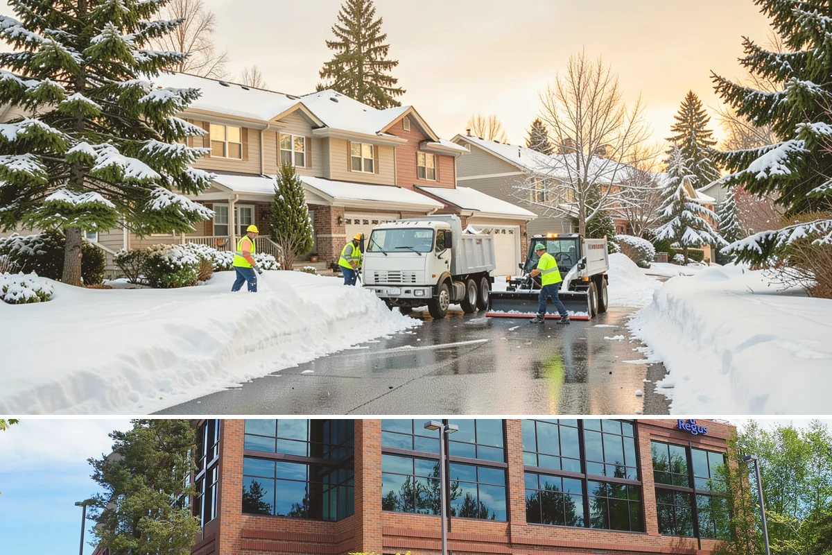 Commercial Stair Clearing in Mountlake Terrace, Snohomish County, WA - Exterior stairs require the most vigilant treatment during January freeze-thaw cycles when thin glaze forms and reforms overnight.