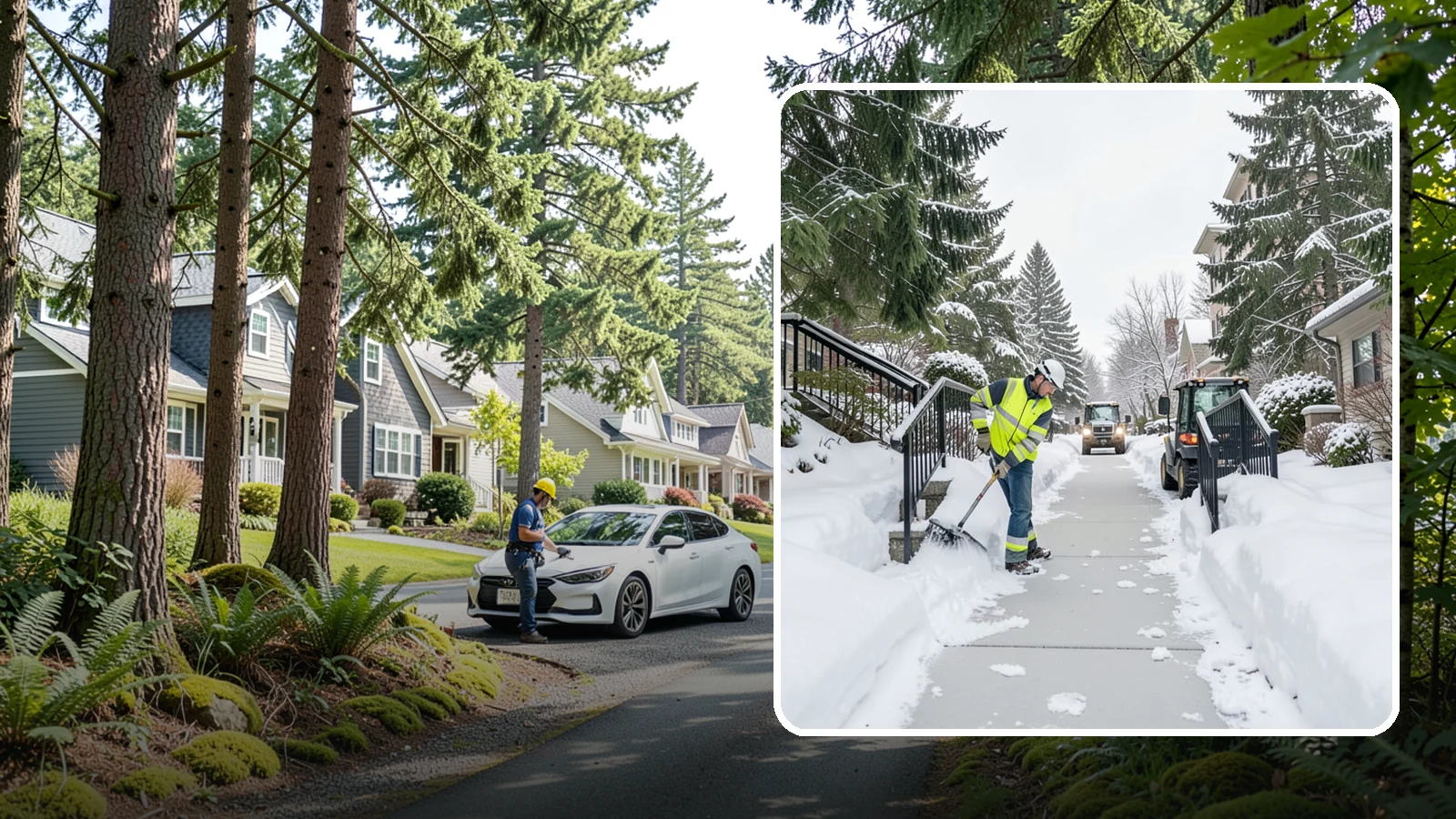 Commercial Stair Clearing in Normandy Park, King County, WA - Keep exterior stairs and landings on your commercial property safe and slip-free through Western Washington ice events.