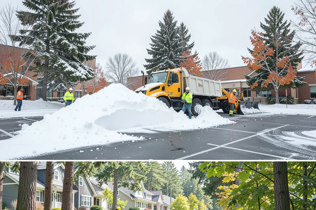 Commercial Stair Clearing in Normandy Park, King County, WA - Exterior stairs require the most vigilant treatment during January freeze-thaw cycles when thin glaze forms and reforms overnight.