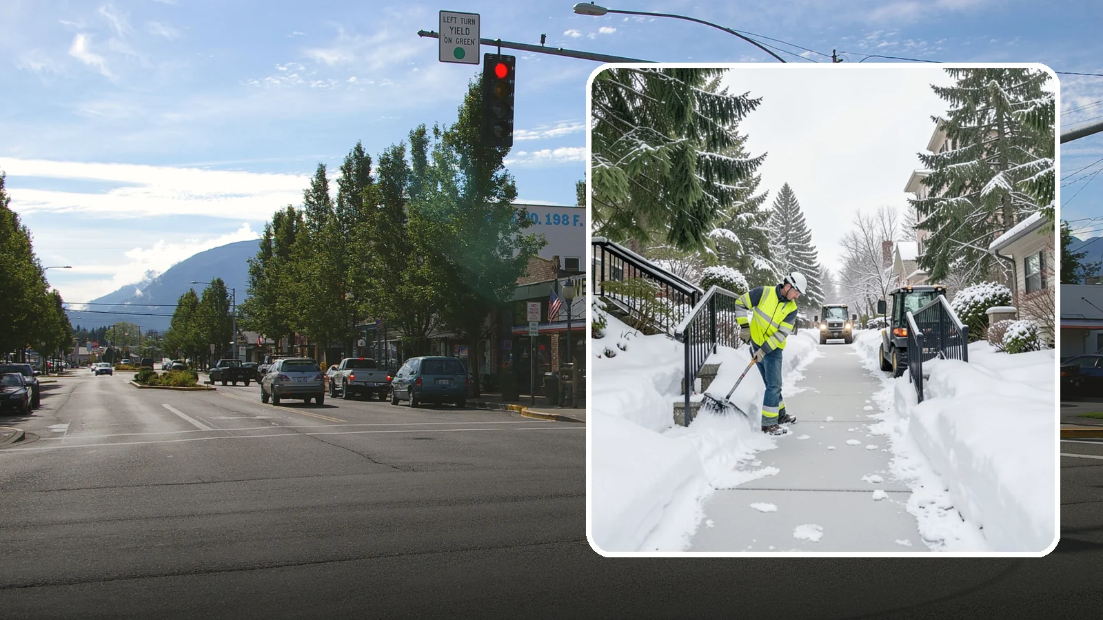 Commercial Stair Clearing in North Bend, King County, WA - Keep exterior stairs and landings on your commercial property safe and slip-free through Western Washington ice events.